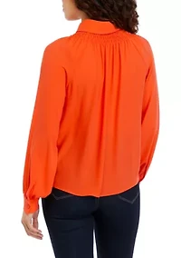 Petite Dutch Tulip Button Up Blouse