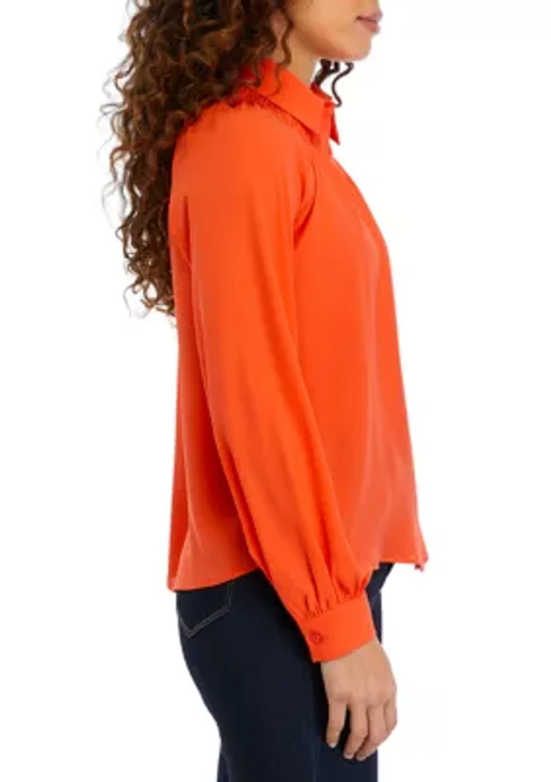 Petite Dutch Tulip Button Up Blouse