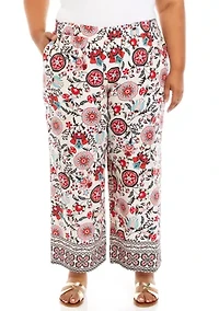 Plus Pull On Wide Leg Pants