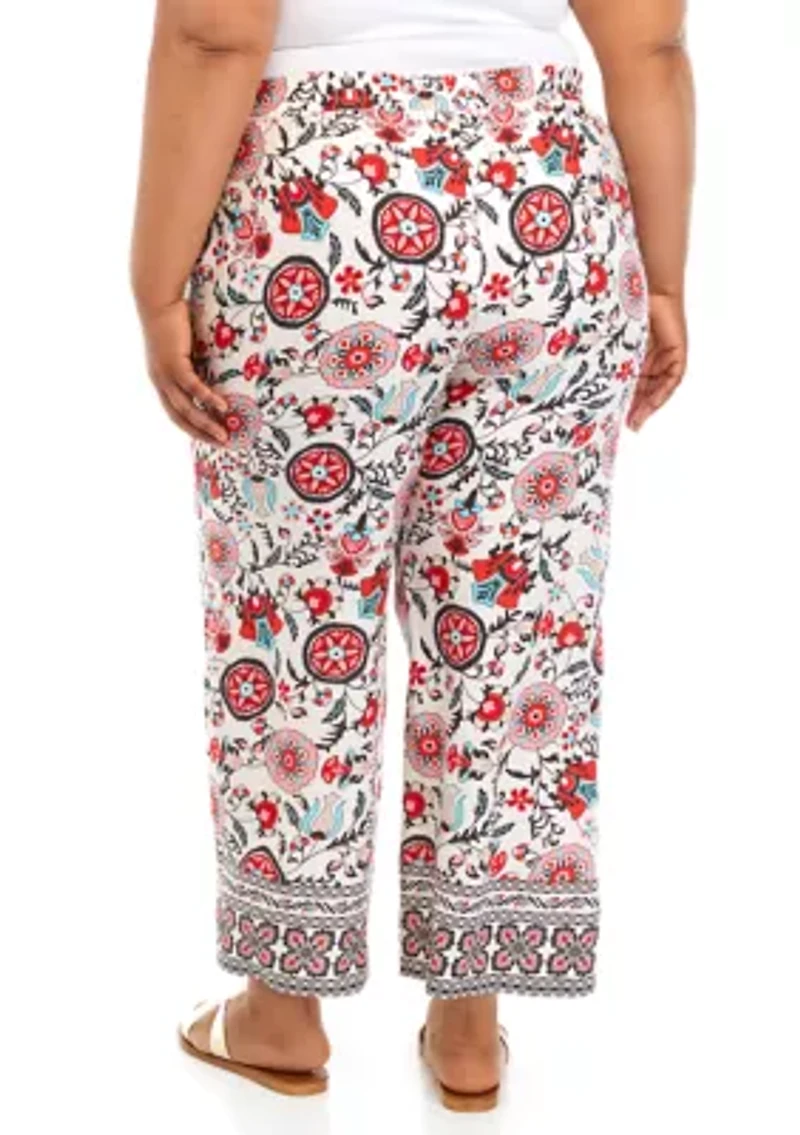 Plus Pull On Wide Leg Pants