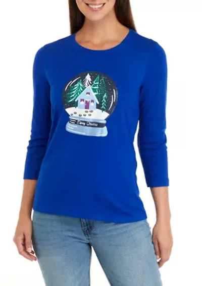 Petite 3/4 Sleeve Graphic T-Shirt