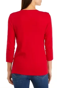 Petite 3/4 Sleeve Graphic T-Shirt