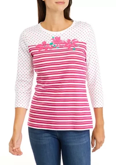 Petite 3/4 Sleeve Graphic T-Shirt