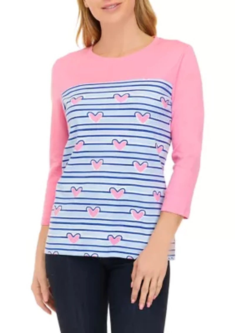 Petite 3/4 Sleeve Graphic T-Shirt