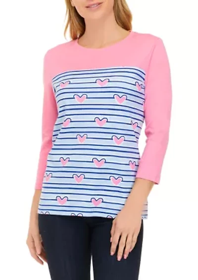 Petite 3/4 Sleeve Graphic T-Shirt