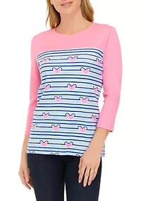 Petite 3/4 Sleeve Graphic T-Shirt