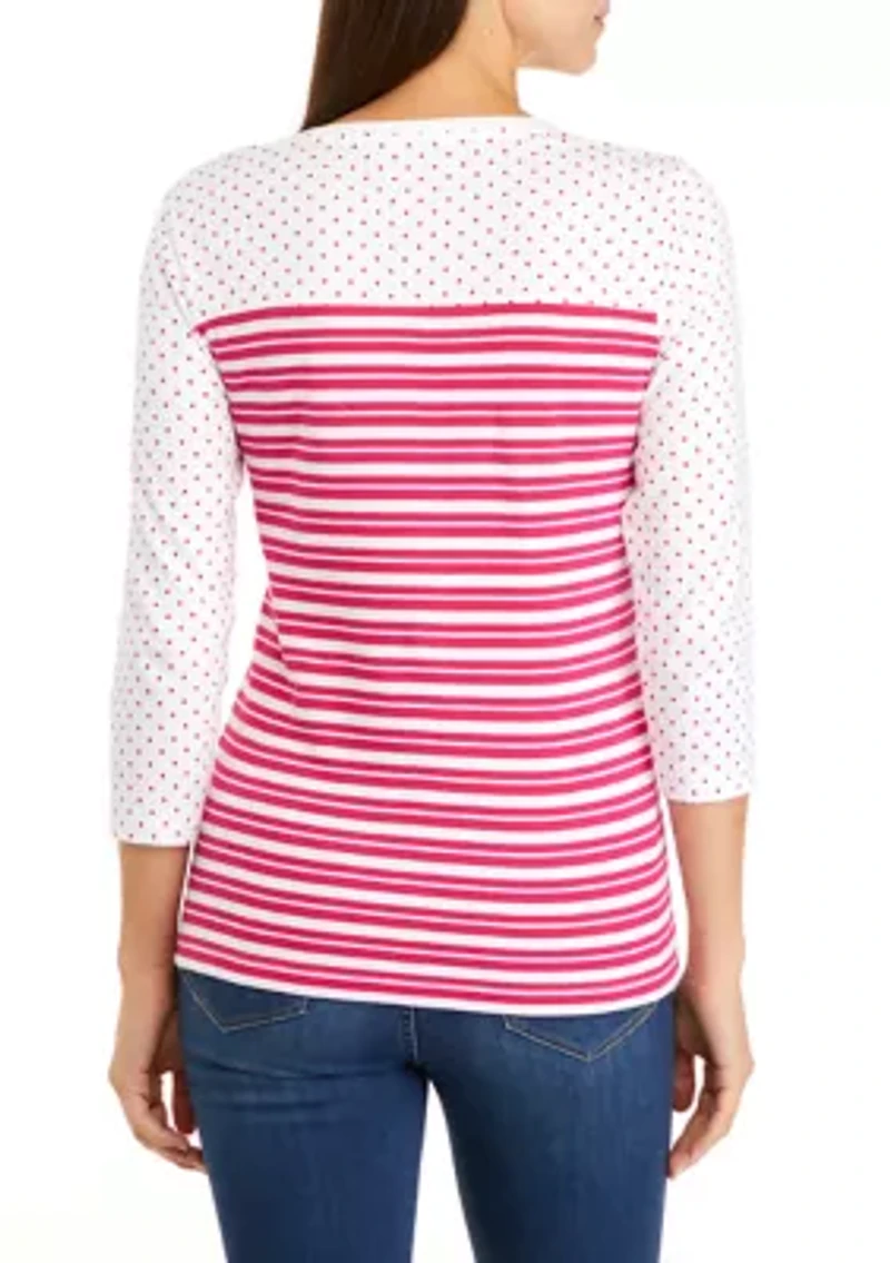 Petite 3/4 Sleeve Graphic T-Shirt