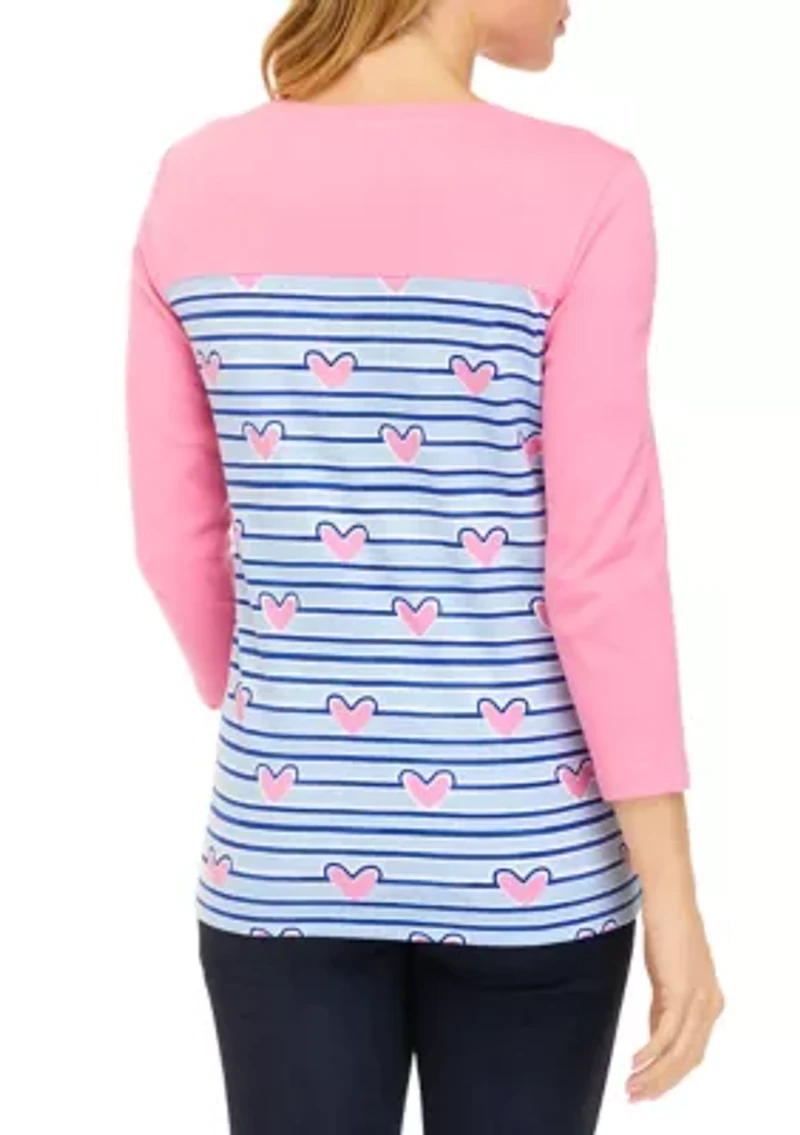 Petite 3/4 Sleeve Graphic T-Shirt