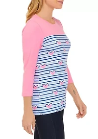 Petite 3/4 Sleeve Graphic T-Shirt