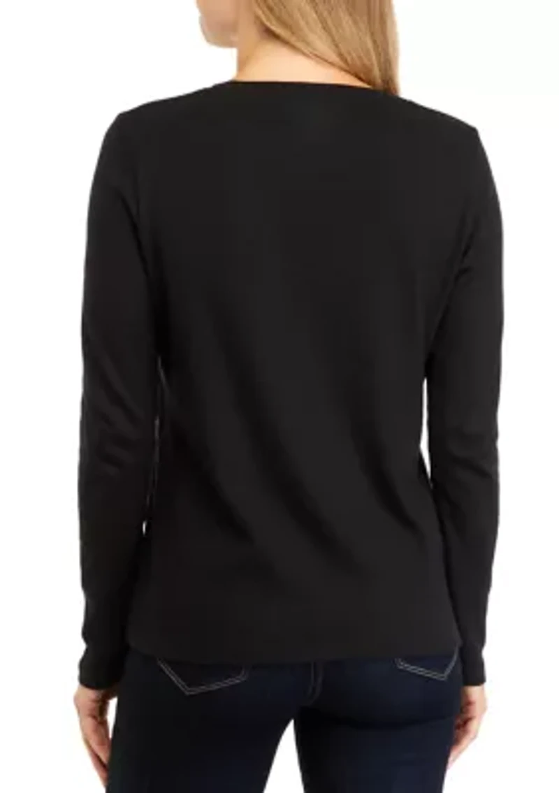 Petite Long Sleeve Graphic T-Shirt