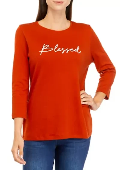 Women's 3/4 Sleeve Graphic T-Shirt