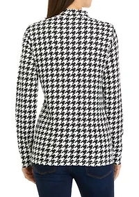 Long Sleeve Mock Neck Allover Print Top