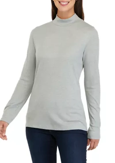 Women's Long Sleeve Mock Neck T-Shirt
