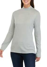 Women's Long Sleeve Mock Neck T-Shirt