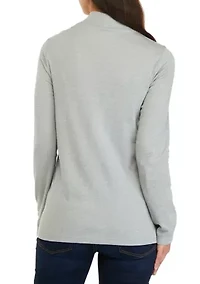 Women's Long Sleeve Mock Neck T-Shirt