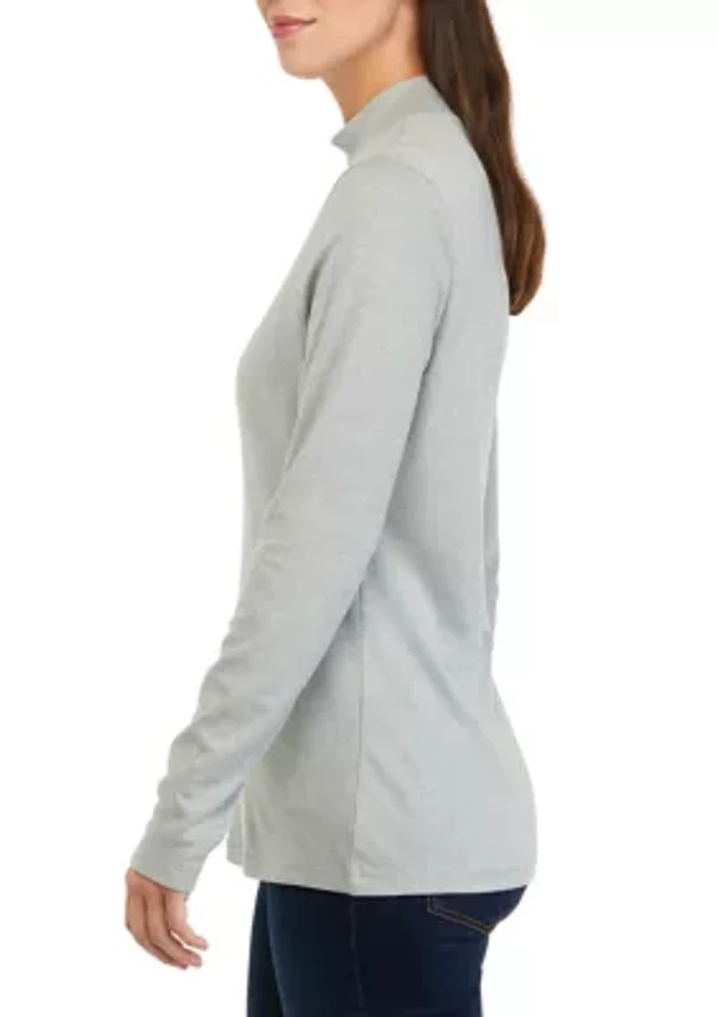 Women's Long Sleeve Mock Neck T-Shirt