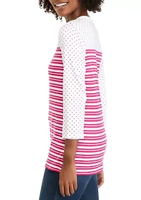 Women's 3/4 Sleeve Crew Neck Yoke Graphic Shirt