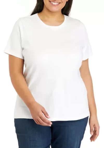 Plus Short Sleeve Crew Neck Shirt
