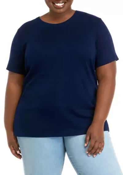 Plus Short Sleeve Crew Neck Shirt