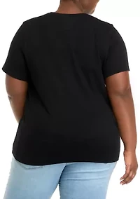 Plus Short Sleeve Crew Neck Shirt
