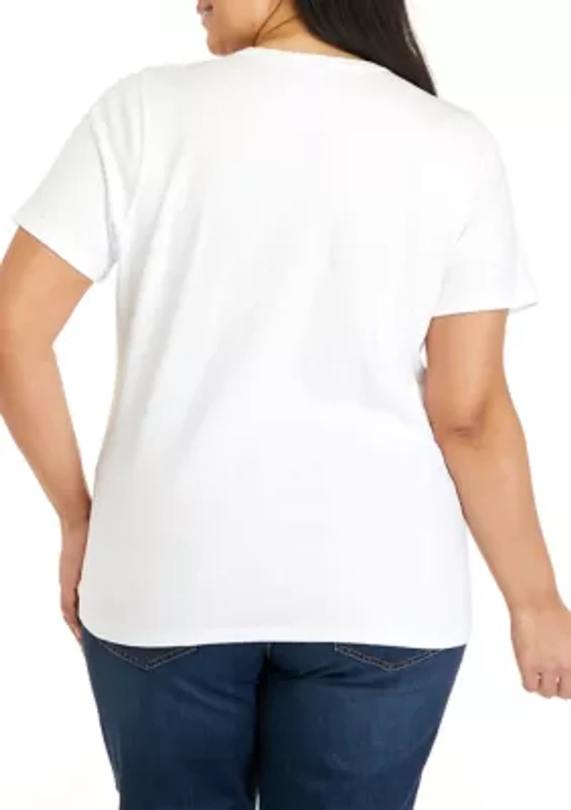 Plus Short Sleeve Crew Neck Shirt