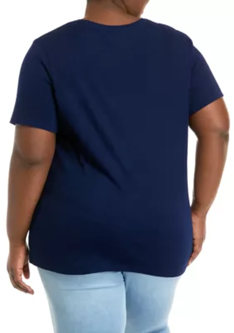 Plus Short Sleeve Crew Neck Shirt