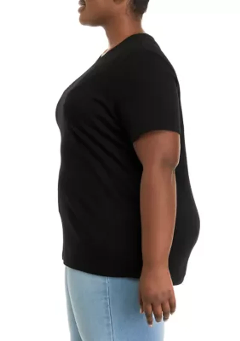 Plus Short Sleeve Crew Neck Shirt
