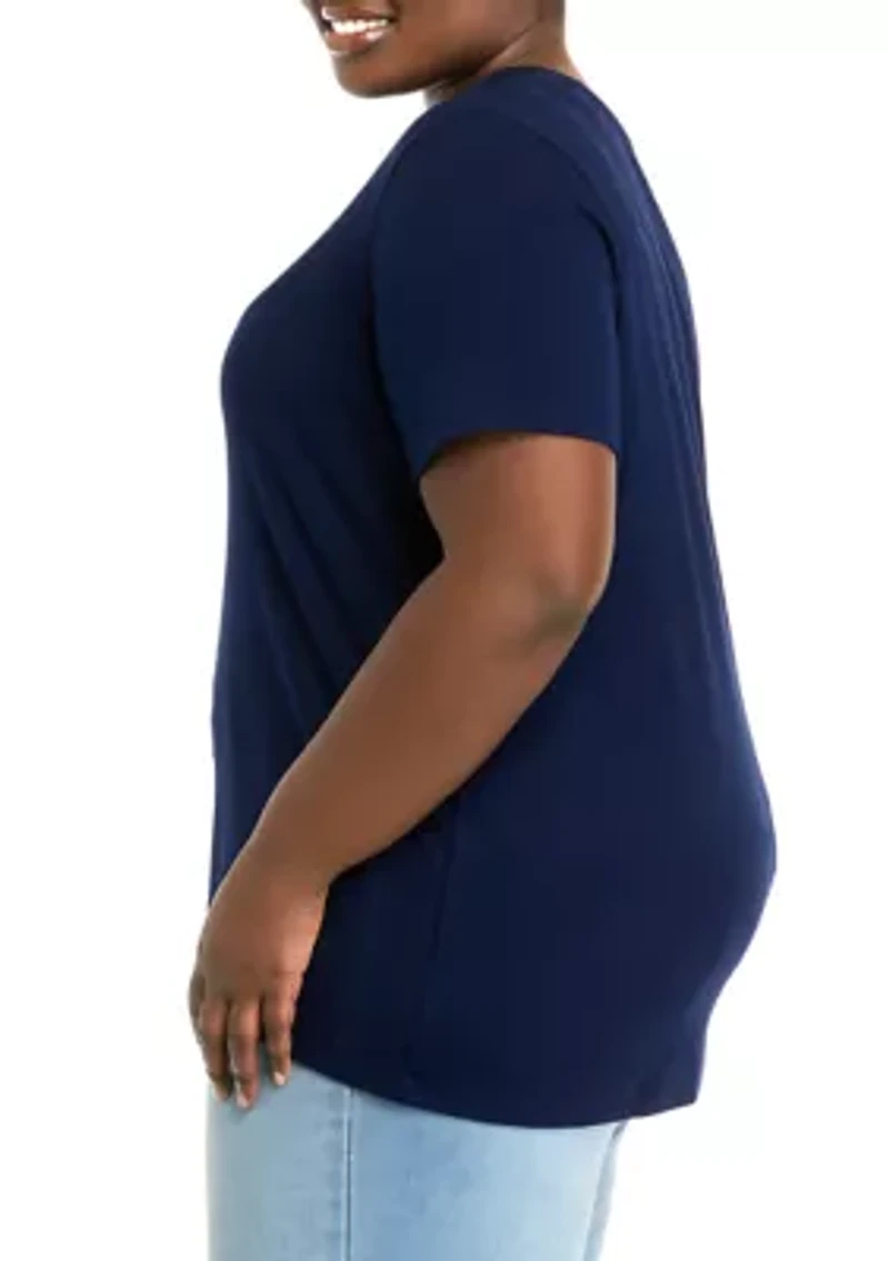 Plus Short Sleeve Crew Neck Shirt