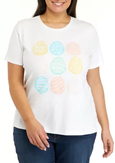 Plus Short Sleeve Crew Neck Graphic T-Shirt