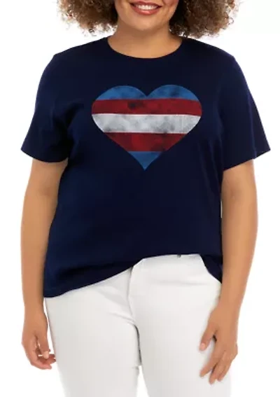 Plus Short Sleeve Crew Neck Graphic T-Shirt