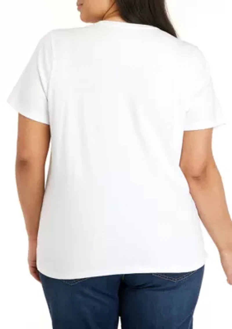 Plus Short Sleeve Crew Neck Graphic T-Shirt