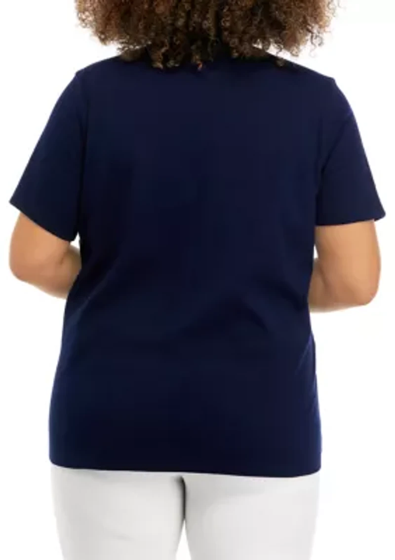 Plus Short Sleeve Crew Neck Graphic T-Shirt