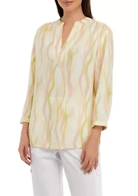 Women's Printed Linen Tunic