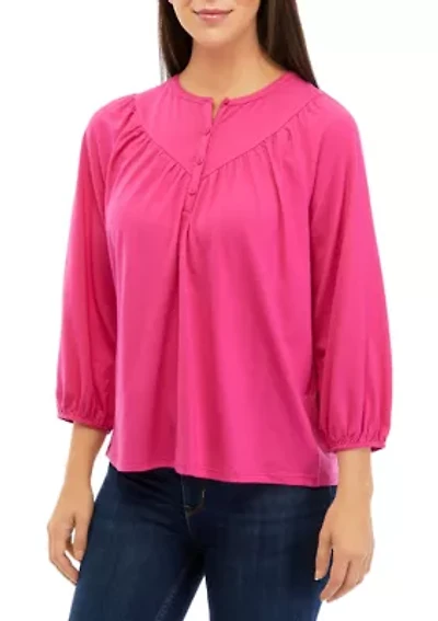 Petite 3/4 Knit Fashion Top