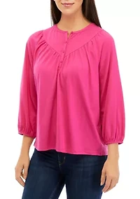 Petite 3/4 Knit Fashion Top