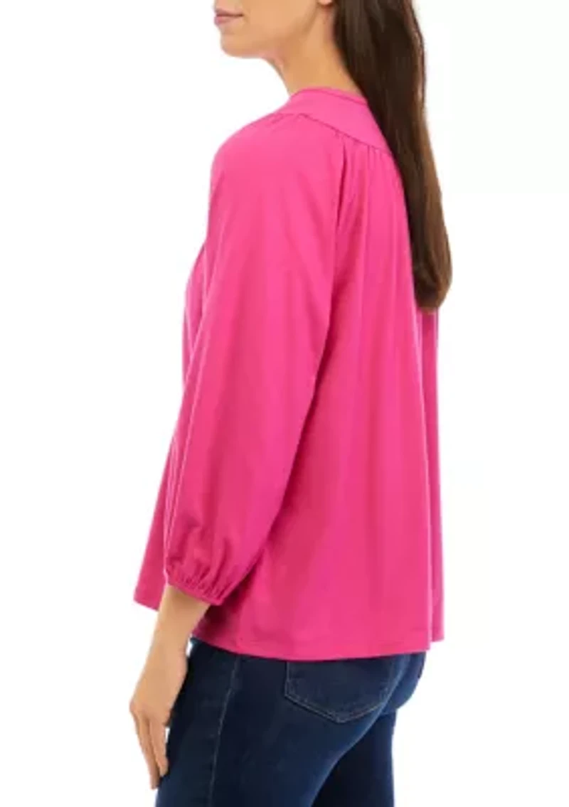 Petite 3/4 Knit Fashion Top