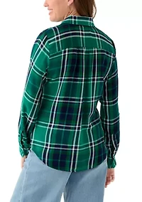 Petite Long Sleeve Flannel Shirt