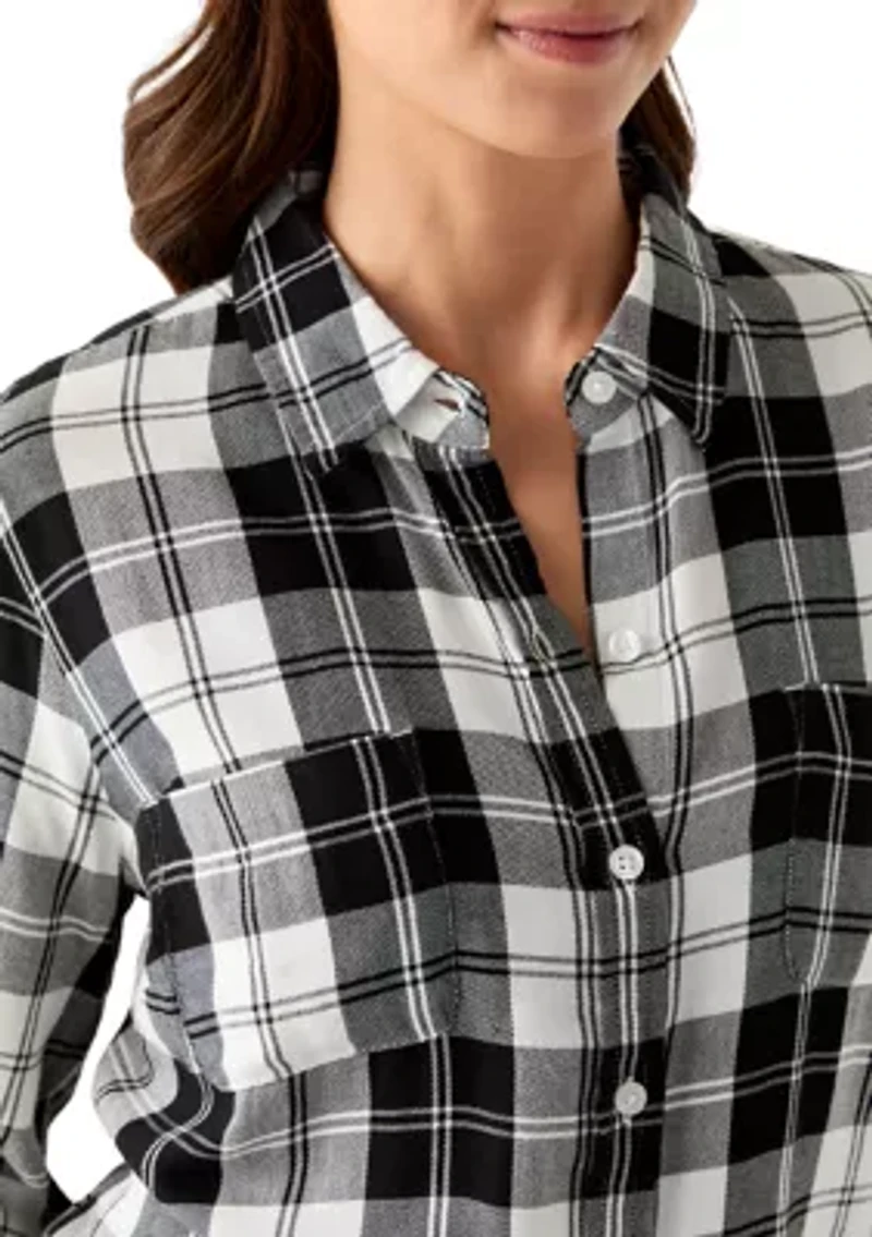 Petite Long Sleeve Flannel Shirt