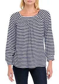Women's 3/4 Sleeve Square Neck Printed Top