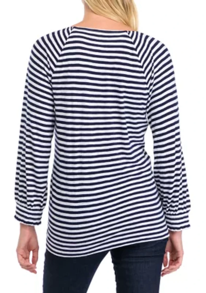 Women's 3/4 Sleeve Square Neck Printed Top