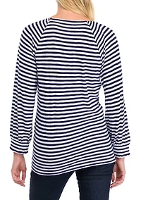 Women's 3/4 Sleeve Square Neck Printed Top