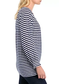 Women's 3/4 Sleeve Square Neck Printed Top
