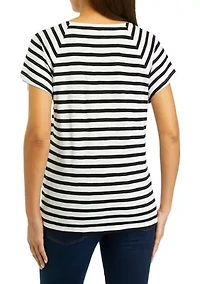 Women's Raglan Sleeve Striped Top
