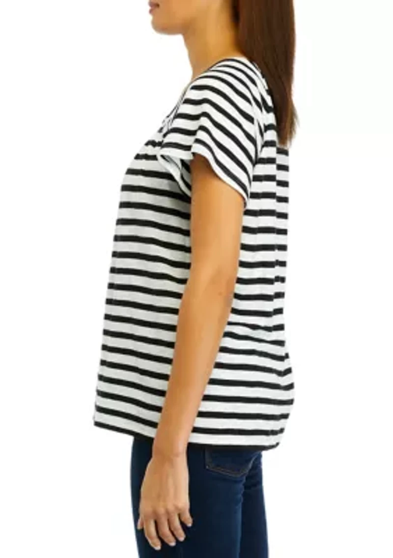 Women's Raglan Sleeve Striped Top