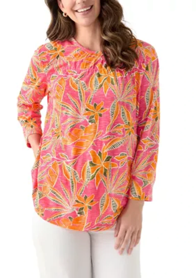 Women's 3/4 Puff Sleeve Smocked T-Shirt