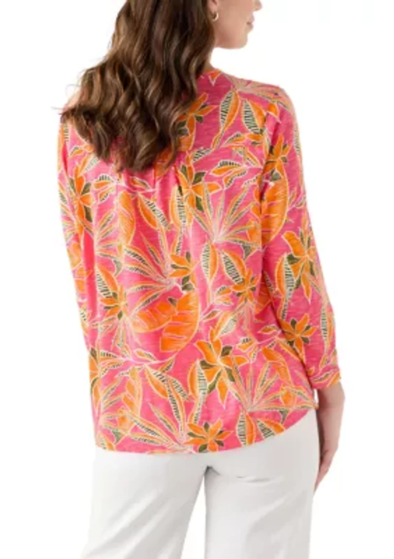 Women's 3/4 Puff Sleeve Smocked T-Shirt