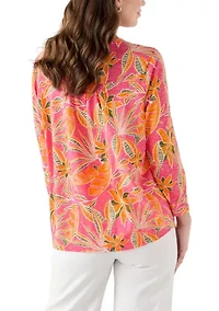 Women's 3/4 Puff Sleeve Smocked T-Shirt