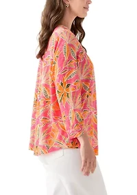 Women's 3/4 Puff Sleeve Smocked T-Shirt