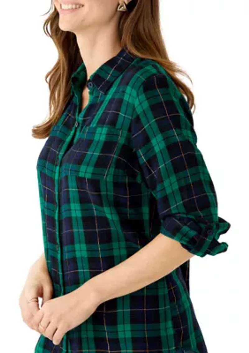 Women's Plaid Flannel Shirt