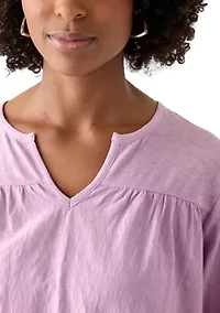 Women's Texture Knit Peasant Top
